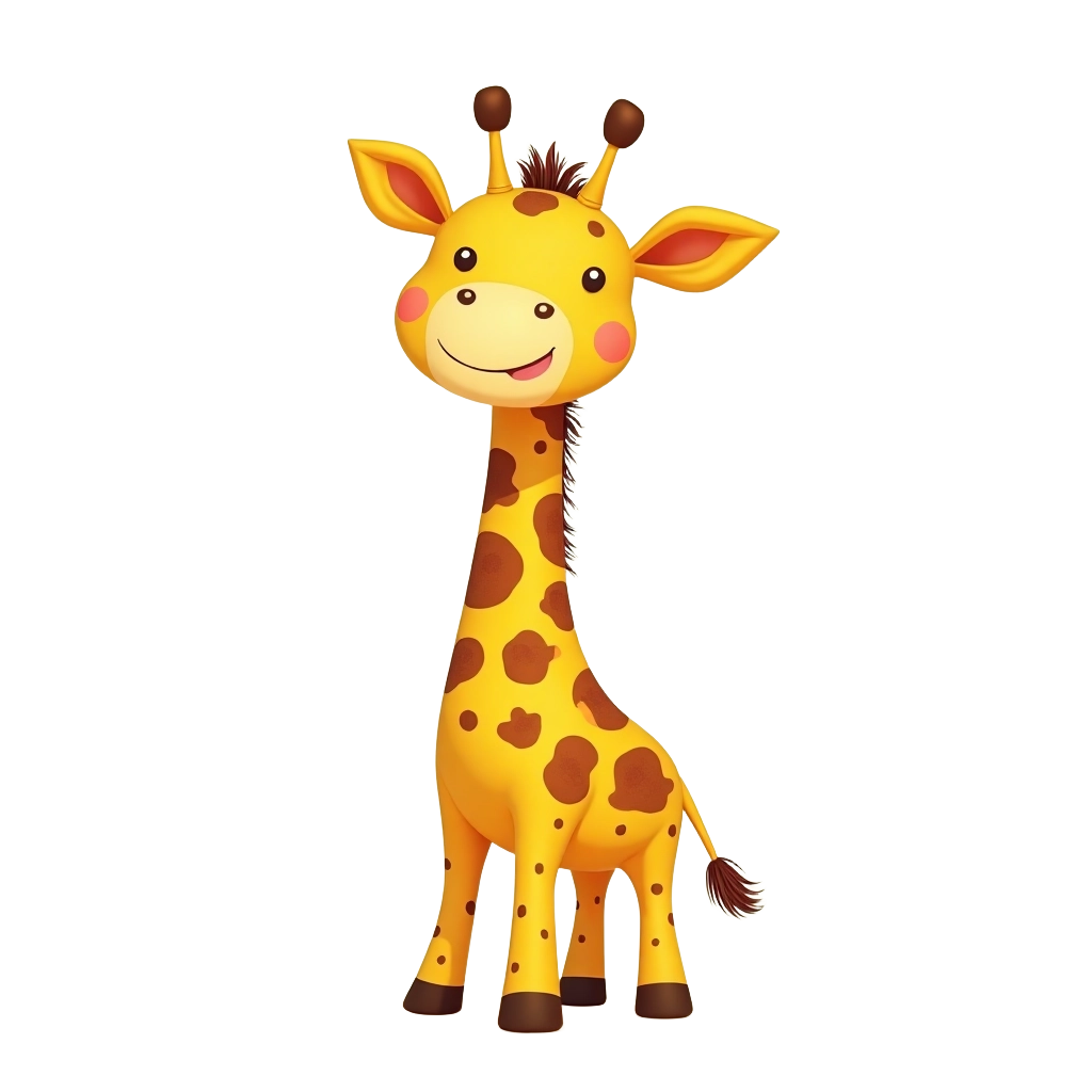 Adorable Cartoon Giraffe